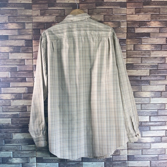 EUC Roundtree & Yorke Tan Plaid XLT Wrinkle Free Long Sleeve Button Down Shirt - Picture 2 of 7